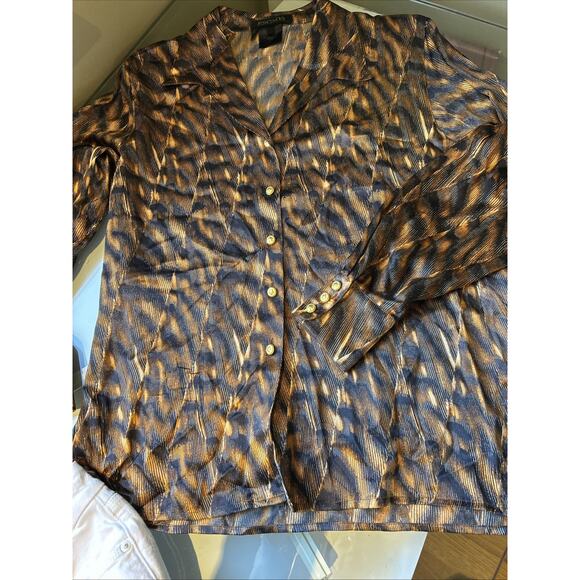 ESCADA VINTAGE black grey circle chain PRINT 38 10-12 Germanlong slv gold button - Picture 7 of 12